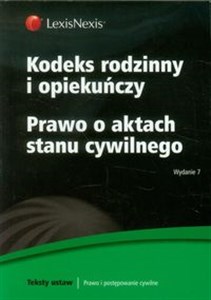 Obrazek Kodeks rodzinny i opiekuńczy Prawo o aktach stanu cywilnego