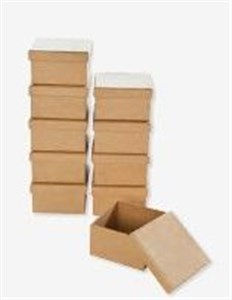 Obrazek Pudelko kwadratowe naturalne 7,5x7,5x4,5cm