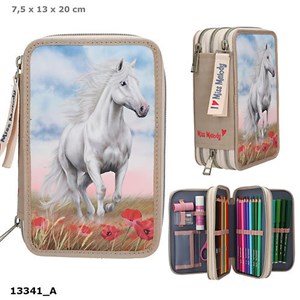 Obrazek Piórnik potrójny z wyposażeniem Miss Melody Poppy Sand 13341A