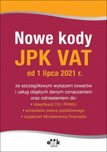 Obrazek Nowe kody JPK VAT od 1 lipca 2021 PGK1436 PGK1436