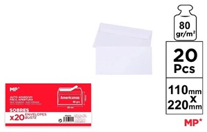 Bild von Koperta biała 220x110mm 20szt