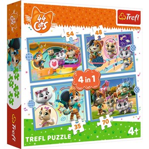 Bild von Trefl puzzle 4w1 Kocia ferajna 44 cats