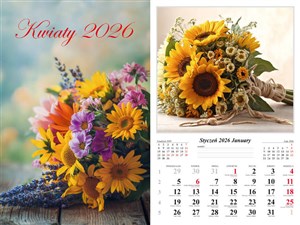 Bild von Kalendarz 2026 ścienny 13-k Kwiaty