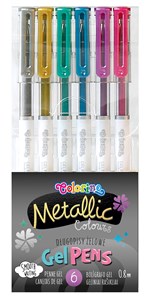 Obrazek Długopisy żelowe Metallic 6 kolorów
