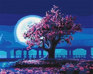 Obrazek Malowanie po numerach Drzewo wiśni w pełni 40x50cm