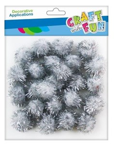 Bild von Pompony brokatowe białe 2cm 24szt