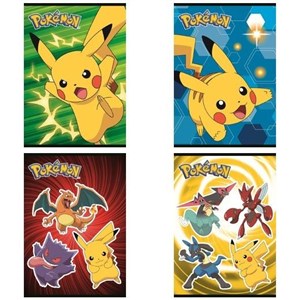 Obrazek Paczka Zeszyt A5 16k. kratka Pokemon mix pakiet 15 sztuk