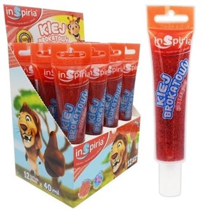 Bild von Klej brokatowy czerwony 40ml (12szt)