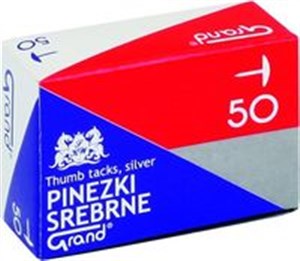 Obrazek Pinezki srebrne Grand 10x50 sztuk