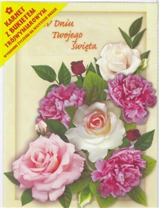 Obrazek Karnet składany 3D - Bukiet różowych róż