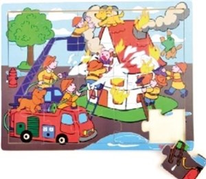 Obrazek Puzzle drewniane Strażacy