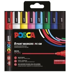 Obrazek Zestaw markerów Set Basic PC-5M 8P 8 kolorów Posca Uni