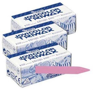 Obrazek Kredka świecowa trójkątna różowa (12szt)JOVI