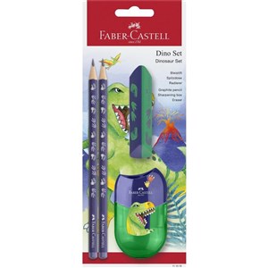Obrazek Zestaw Dinozaur 2 ołówki Jumbo+temperówka+gumka