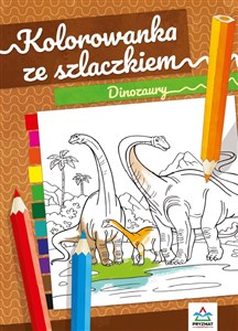 Obrazek Kolorowanka ze szlaczkiem. Dinozaury