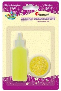 Obrazek Klej z brokatem neonowy żółty w słoiczku