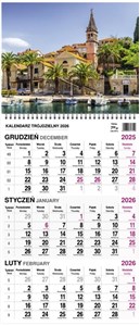 Obrazek Kalendarz 2026 trójdzielny na spirali mały MIX
