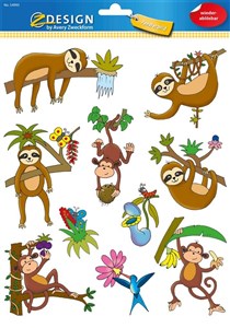 Bild von Naklejki na okno - Leniwce/Małpki