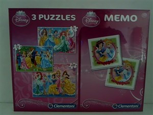 Obrazek Puzzle Księżniczki 2x20+100 + Memo