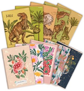 Obrazek Paczka Zeszyt A5 60k kratka dino/spring pakiet 10 sztuk