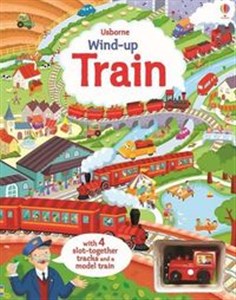 Bild von Wind-up train book with slot-together tracks and a model train