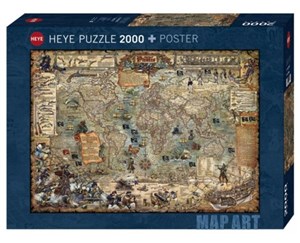 Obrazek Puzzle 2000 Świat piratów (Puzzle+plakat)