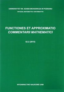 Bild von Functiones et Approximatio. Commentarii Mathematici 52.2 (2015)