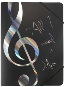 Obrazek Teczka- All I Need Is Music srebrna