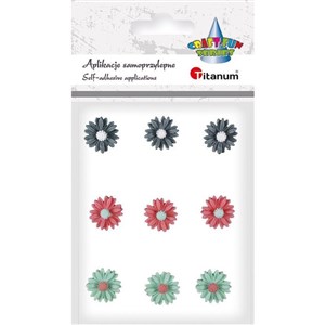 Obrazek Kwiatki samoprzylepne z żywicy margerytki mix 9szt