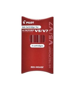 Obrazek Naboje do cienkopisu Pilot V5 Hi-Tecpoint Cardige System 3 szt. czerwone (IC-50-V5-R)