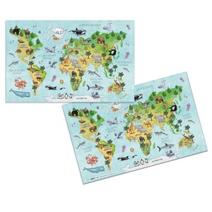 Obrazek Podkładka na biurko dwustronna - Mapa świata