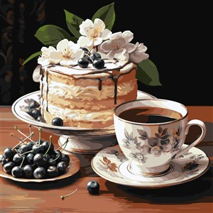 Obrazek Malowanie po numerach - Owocowa słodycz 40x40cm