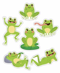 Obrazek Dekoracje okienne dwustrone-Wiosenne żabki 01 6szt