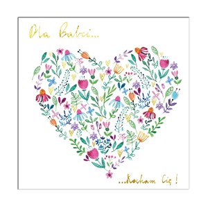 Obrazek Karnet KW Serce kwiatowe Babcia