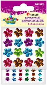 Obrazek Kryształki samoprzylepne Kwiatki 52 sztuki