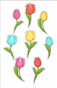 Obrazek Dekoracje okienne dwustronne - Tulipany 02 8szt