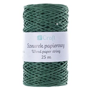 Obrazek Sznurek papierowy z drucikiem zielony 25 m