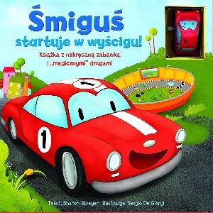 Obrazek Śmiguś startuje w wyścigu Książka z nakręcaną zabawką i magicznymi drogami