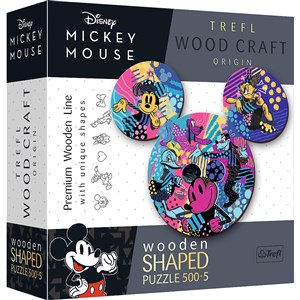 Bild von Puzzle 500+5 drewniane konturowe  Kolorowa Myszka Mickey 20168
