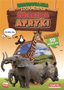 Obrazek Zwierzęta Afryki. Kolorowanka z naklejkami