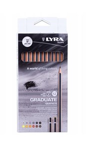Obrazek Ołówki grafitowe Lyra Graduate 12 sztuk mix