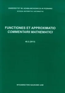 Bild von Functiones et approximatio Commentarii mathematici 49.2 (2013)