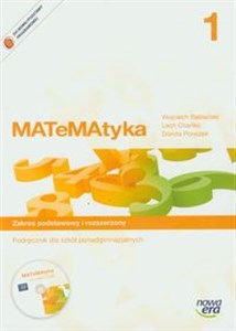 Obrazek MATeMAtyka 1 Podręcznik z płytą CD Zakres podstawowy i rozszerzony Szkoła ponadgimnazjalna
