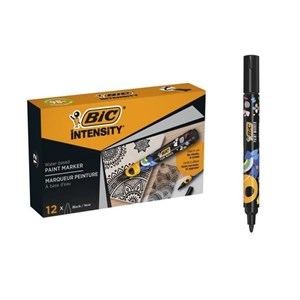 Obrazek Paczka Marker akrylowy BIC Intensity Classic Paint czarny 12szt.