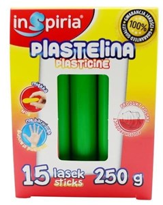 Obrazek Plastelina zielona 15 lasek 250g