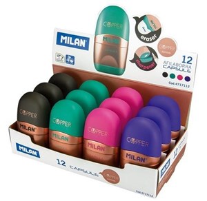 Obrazek Temperówko-Gumka Capsula Copper (12szt) MILAN