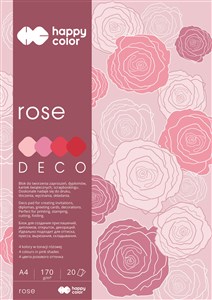 Obrazek Blok Deco Rose A4 20 arkuszy 4 kolory