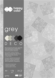 Bild von Blok Deco Grey A4 5 kolorów tonacja szara 5 sztuk