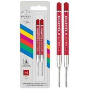 Obrazek Wkłady do długopisów Parker Quinkflow czerwony (M) 2 sztuki blister 2166545