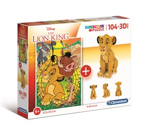Obrazek Puzzle 104 + 3D model Lion King